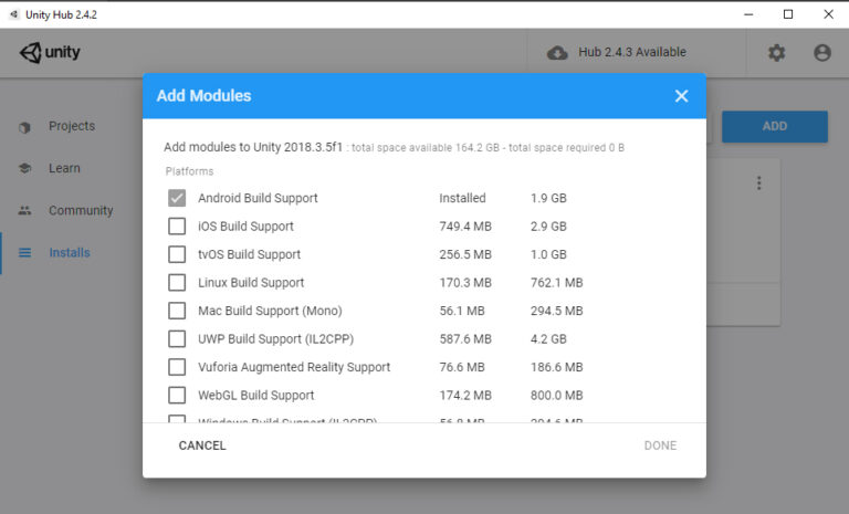 Как установить android sdk для unity 2020